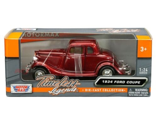 Motormax 1:24 1934 Ford Coupe (Hardtop)(Red) – Timeless Legends