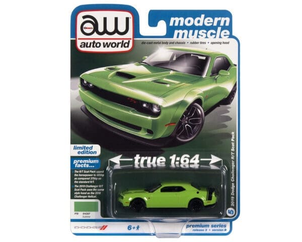 Auto World 1:64 Premium 2022 Release 3B – 2019 Dodge Challenger R/T Scat Pack Sublime