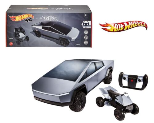 Hot Wheels Radio Control 1:10 Tesla Cybertruck with Cyberquad