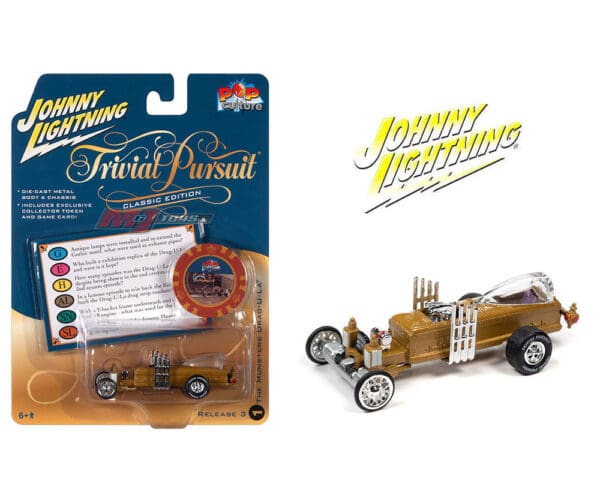 Johnny Lightning 1:64 Pop Culture 2022 Release 3 – Trivial Pursuit The Munsters Drag-U-La Solid Case