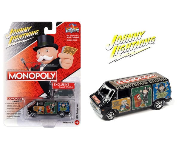 Johnny Lightning 1:64 Pop Culture 2022 Release 3 – Monopoly 1976 Dodge Van