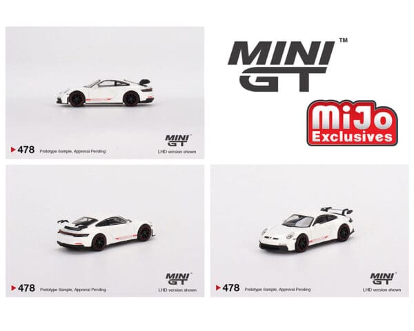 Mini GT 1:64 Porsche 911 (992) GT3 White – Mijo Exclusive