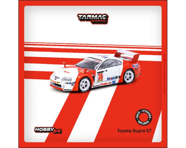 Tarmac Works 1:64 Toyota Supra GT BPR Zhuhai 1995 J. J. Lehto / Y. Dalmas #36 w/ Case