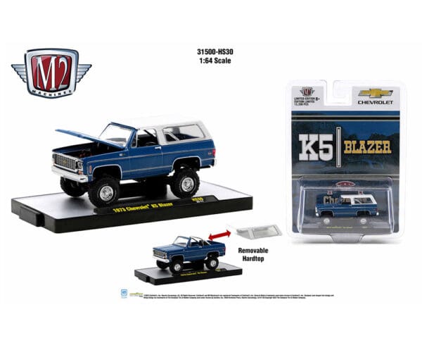 M2 Machines 1:64 1973 Chevy K5 Blazer 4×4 -Hobby Exclusive Auto-Truck