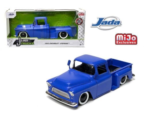 Jada 1:24 1955 Chevrolet Stepside Pickup (Custom Matte Blue) – Just Trucks – MiJo Exclusives Limited Edition