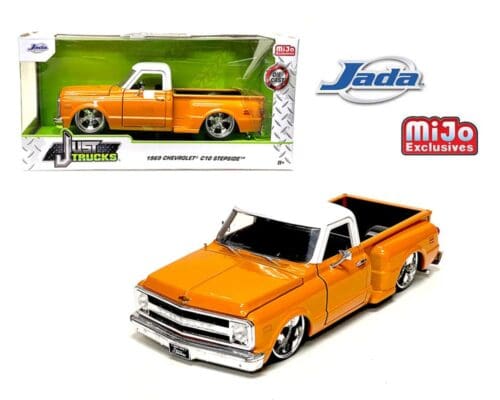 Jada 1:24 1969 Chevrolet C10 Stepside Pickup (Custom Two-Tone Orange/White) – Just Trucks – MiJo Exclusives Limited Edition