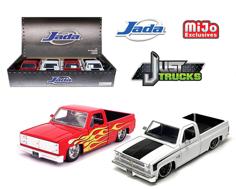 Jada 1:24 1985 Chevrolet C10 Custom Assortment - Just Trucks - MiJo  Exclusives - Display Tray Set of 4