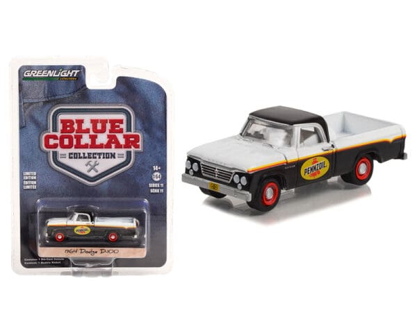 Greenlight 1:64 1964 Dodge D-100 with Toolbox – Pennzoil – Blue Collar Collection Series 11