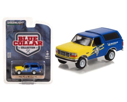 Greenlight 1:64 1996 Ford Bronco XL – Michelin Tires – Blue Collar Collection Series 11