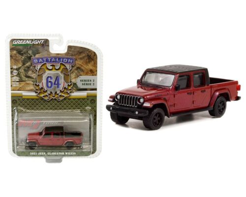 Greenlight 1:64 2021 Jeep Gladiator Willys (Red) – Battalion 64 Series 2