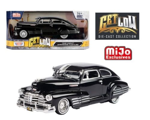 Motormax 1:24 1948 Chevrolet Aerosedan Fleetside Lowrider Black – Get Low – Mijo Exclusives