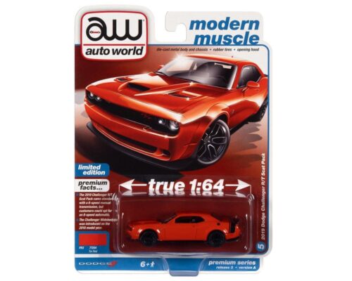 Auto World 1:64 Premium 2022 Release 3A – 2019 Dodge Challenger R/T Scat Pack Tor – Modern Muscle