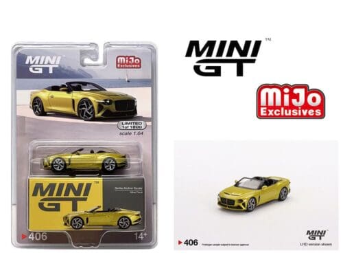 Mini GT 1:64 Bentley Mulliner Bacalar Convertible Yellow Flame Limited Edition – Mijo Exclusive USA