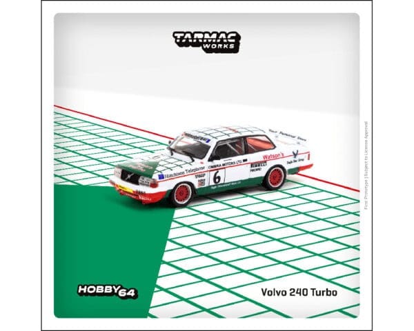 Tarmac Works 1:64 Volvo 240 Turbo #6 Macau Guia Race 1985 Winner  Gianfranco Brancatelli