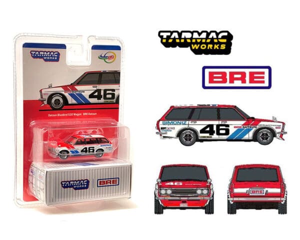 Tarmac Works 1:64 Datsun Bluebird 510 Wagon BRE #46 Limited Edition – Indonesia Exclusive