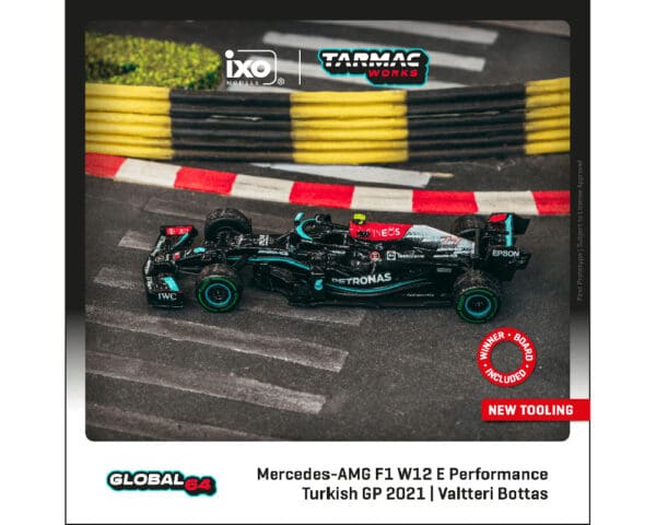 Tarmac Works 1:64 Mercedes-AMG F1 W12 E Performance  Turkish Grand Prix 2021 Winner Valtteri Bottas