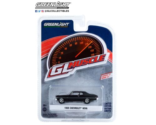 Greenlight 1:64 GL Muscle Series 27 – 1969 Chevrolet Nova Custom (Matt Black) Solid Pack