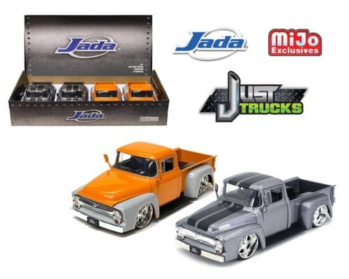 Jada 1:24 1956 Ford F-100 Pickup Custom – Just Trucks – MiJo Exclusives – Display Tray Box of 4