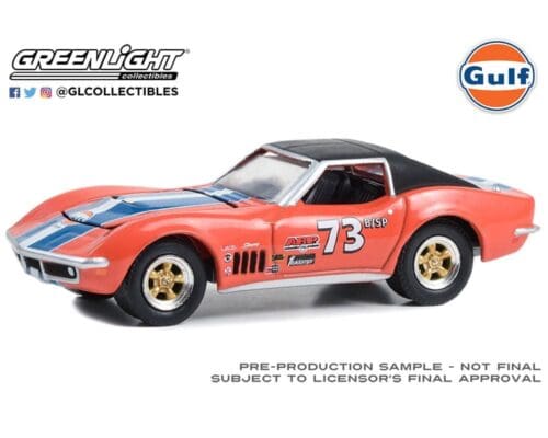 Greenlight 1:64 Gulf Oil Special Edition Series 1- 1969 Chevrolet Corvette #73 Solid Pack