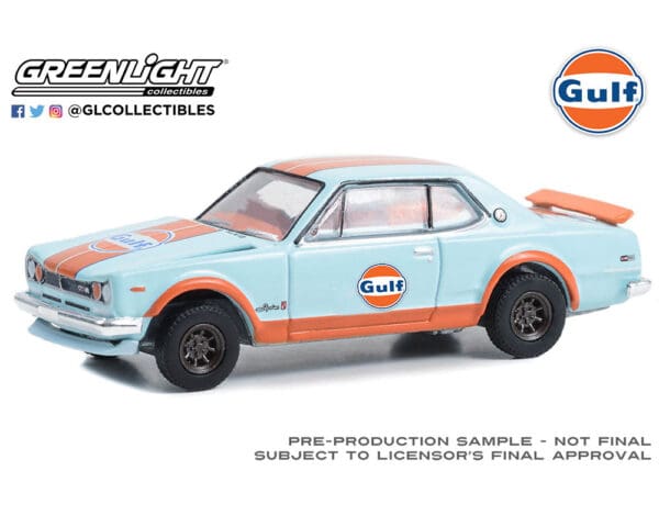 Greenlight 1:64 Gulf Oil Special Edition Series 1- 1971 Nissan Skyline GT-R Solid Pack