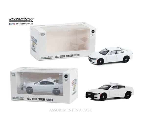 Greenlight 1:64 Hot Pursuit 2022 Dodge Charger Pursuit With & Without Light bar (Plain White) – Hobby Exclusive