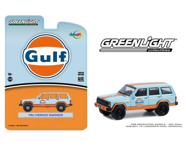 Greenlight 1:64 Indonesia Exclusive 1986 Jeep Cherokee Wagoneer GULF Livery Limited Edition