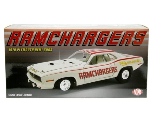 ACME 1:18 1970 Plymouth Hemi Cuda Super Stock Ramchargers (White) Limited Edition 1 of 750