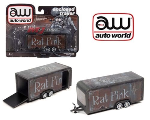 Auto World 1:64 Enclosed Trailer Rat Fink Art