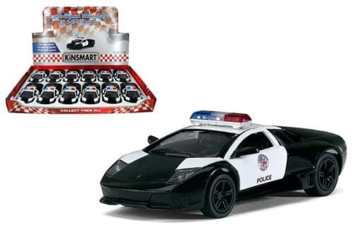 Kinsmart 1:36 Lamborghini Murcielago LP640 Police Version 5″ -KT5317DP -Display Tray Box of 12