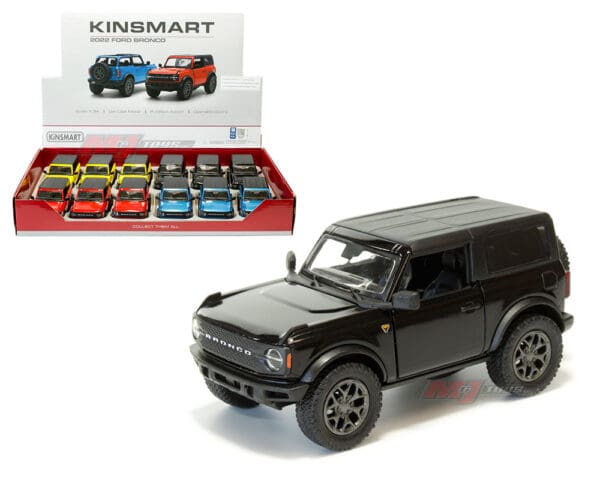 Kinsmart 1:34 2022 Ford Bronco (Closed Top) – Display Tray Set of 12