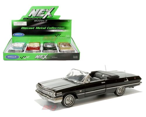 Welly 1:24 1963 Chevrolet Impala Convertible – Display Tray Set of 4