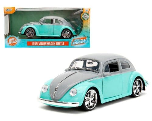 Jada 1:24 1959 Volkswagen Beetle (Two-Tone Grey/Turquoise) – Punch Buggy Slug Bug