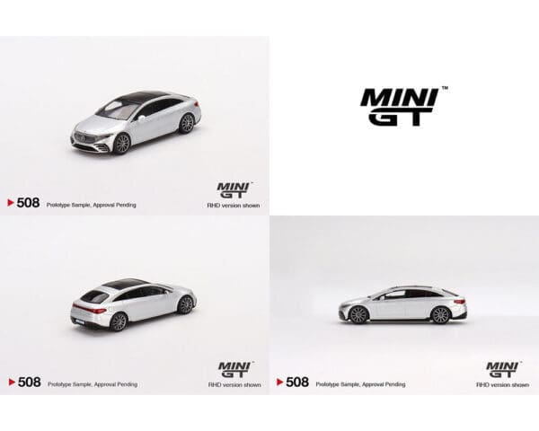 Mini GT 1:64 Mercedes-Benz EQS 580 4MATIC (High Tech Silver Metallic) (RHD)