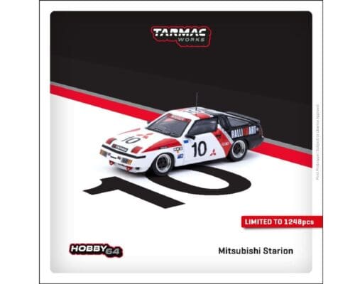 Tarmac Works 1:64 Mitsubishi Starion #10 (White/Red/Black) Macau Guia 1985 – Hobby64