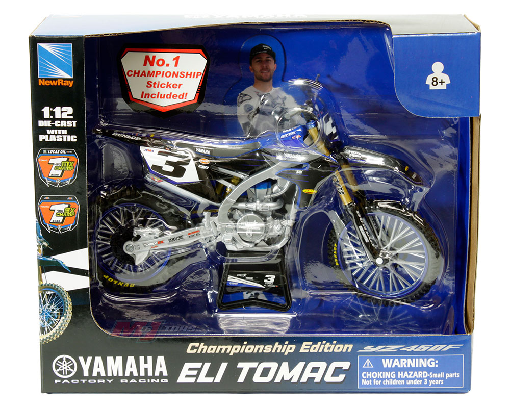 Miniature Moto auto 1 : 6 Yamaha YZ 450 F Eli Tomac Moteur Bike diecast