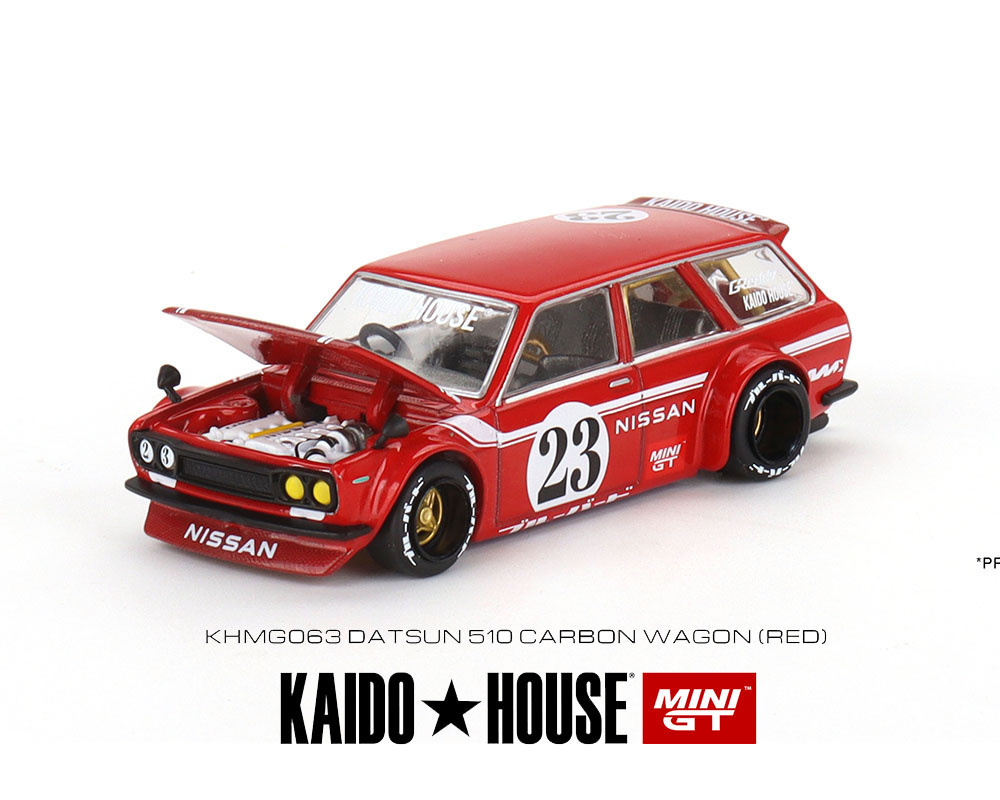 Preorder) Kaido House x Mini GT 1:64 Datsun KAIDO 510 Wagon CARBON