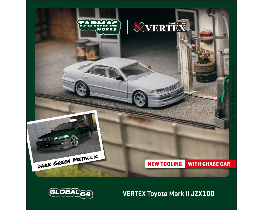 Tarmac Works 1:64 VERTEX Toyota Mark II JZX100 - Green - Global64