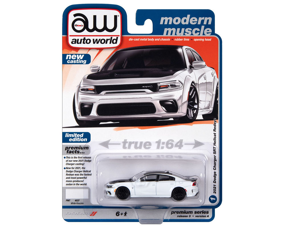 Auto World 164 2021 Dodge Charger Srt Hellcat Redeye White Premium 2023 Release 3 Version A 