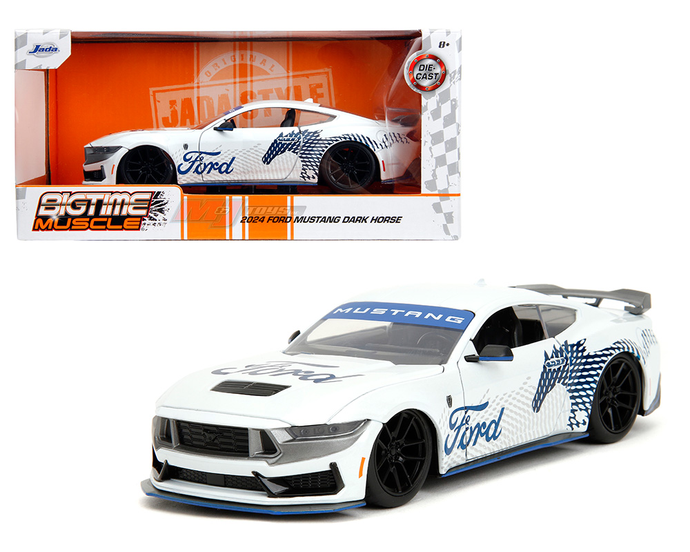 Jada 1:24 2024 Ford Mustang Dark Horse - White - Bigtime Muscle