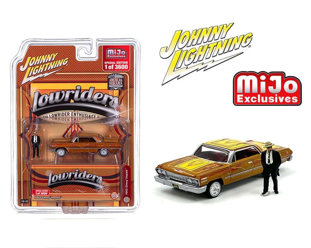 (Preorder) Johnny Lightning 1:64 Lowriders 1963 Chevrolet Impala with  American Diorama Figure Limited 3,600 Pieces - Mijo Exclusives