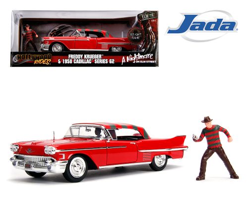 Jada 1:24 1958 Cadillac Series 62 with Freddy Figure – Nightmare on Elm Street – Hollywood Rides