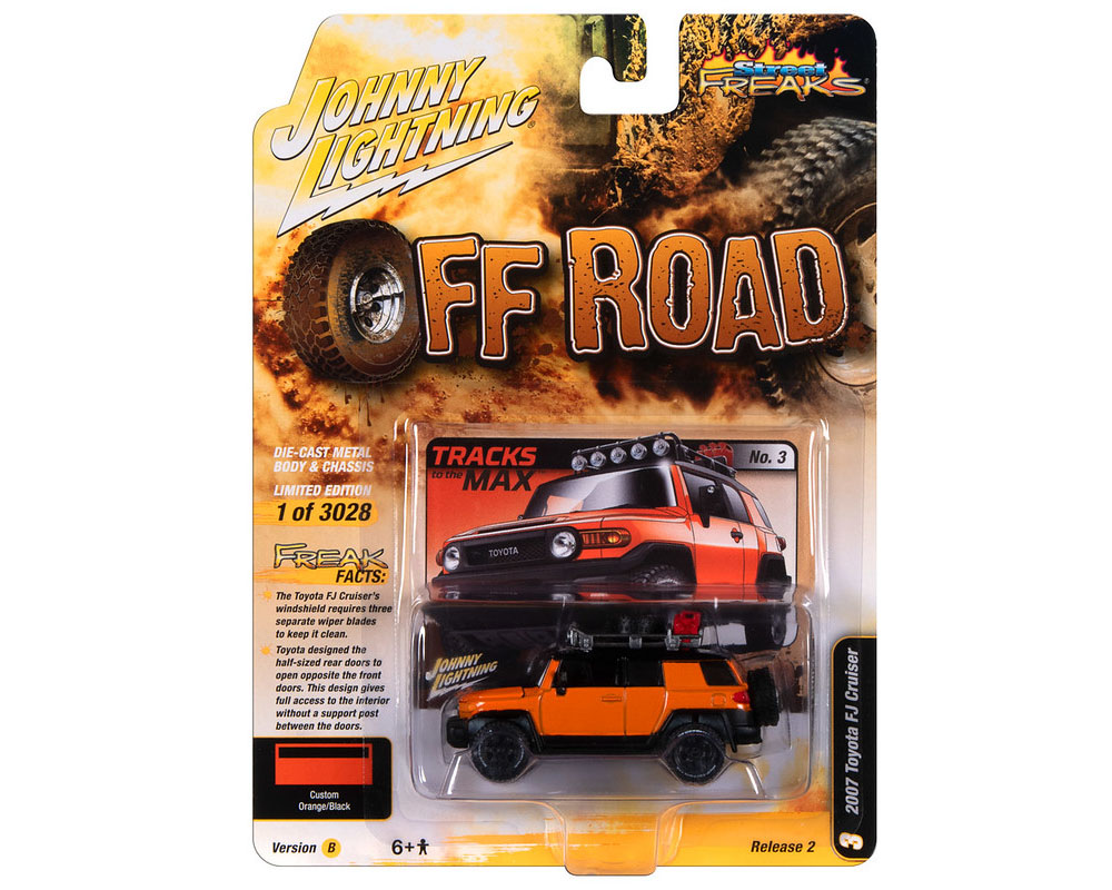 Johnny Lightning 1:64 Street Freaks 2023 Release 2 Version B - 2007 Toyota  FJ Cruiser - Orange
