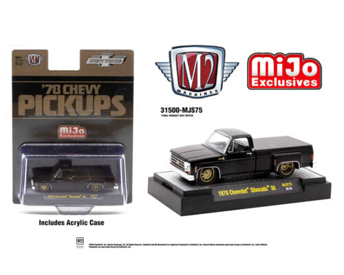 (Preorder) M2 Machines 1:64 1978 Chevrolet Silverado 30 Truck Limited Edition – Semi Gloss Black – Mijo Exclusives