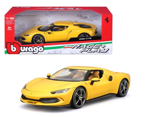 Bburago 1:18 Ferrari 296 GTB (Yellow) –  Ferrari Race & Play