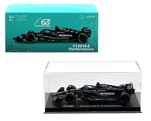 Bburago 1:43 Mercedes-AMG Petronas F1 W14 #63 George Russell 2023 with Driver and Showcase