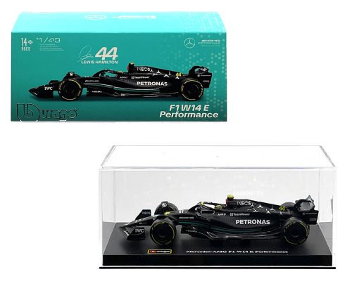 Bburago 1:43 Mercedes-AMG Petronas F1 W14 #44 Lewis Hamilton 2023 with Driver and Showcase