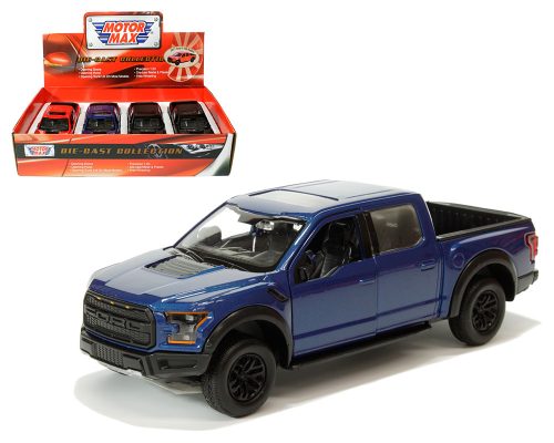 Motormax 1:27 2017 Ford F-150 Raptor – 3 Colors – Display Tray Set of 4