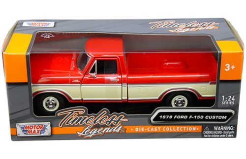 Motormax 1:24 1979 Ford F-150 Custom – Red/Cream Two-Tone – Timeless Legends