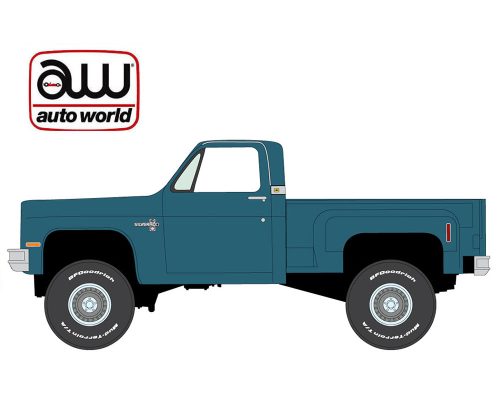 (Preorder) Auto World 1:64 1981 Chevrolet Silverado Stepside 10 4×4 – Medium Blue – Limited Edition