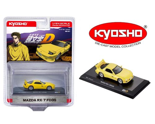 (Preorder) Kyosho 1:64 Initial D Mazda RX-7 FD3S – Yellow – Limited Edition